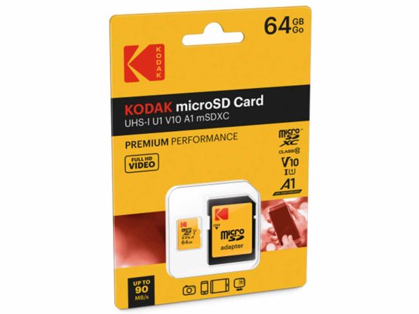 کارت حافظه 64 گیگابایت MicroSDXC کداک مدل Kodak PREMIUM PERFORMANCE UHS-I U1 A1 V10
