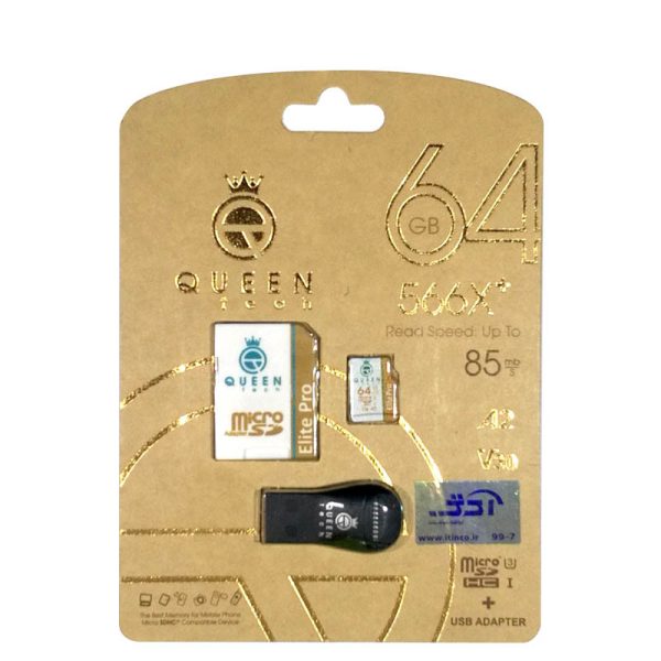 کارت حافظه ظرفیت 64 گیگابایت کوئین تک مدل +Elite pro 566X