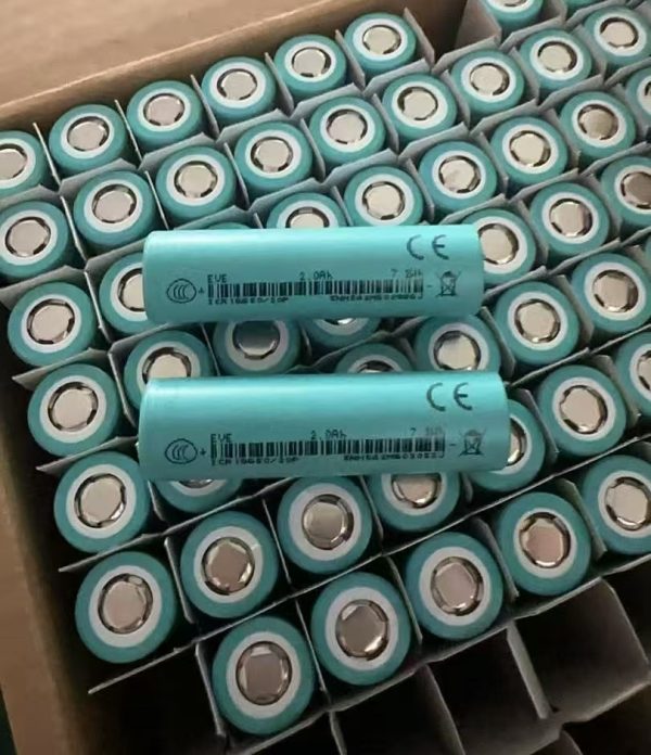 باتری لیتیوم یونی 18650 شارژی 3.7 ولت 2000 میلی آمپر ساعت EVE 20P 2000mAh 12C