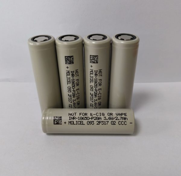 باتری لیتیوم یونی 18650 شارژی 3.7 ولت 2700 میلی آمپر ساعت Molicel مولیسل P28A 2700mAh 35A